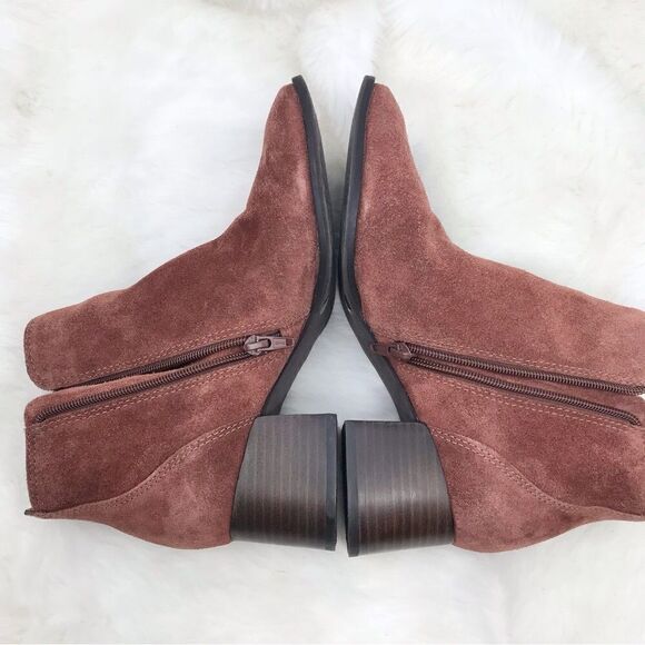 Lucky Brand LILYE Suede Leather Ankle Boot in Brandy - Picture 8 of 16